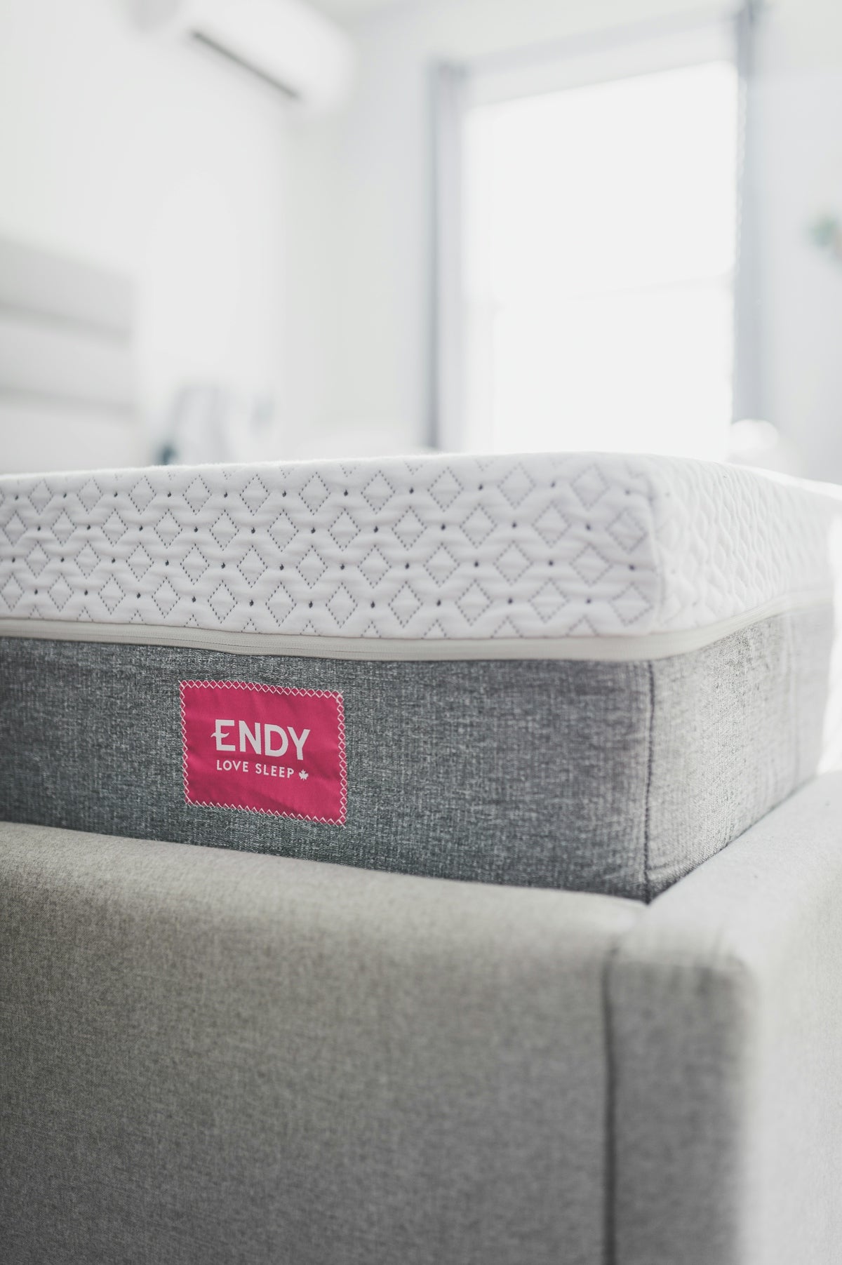 a close up of a mattress on a couch